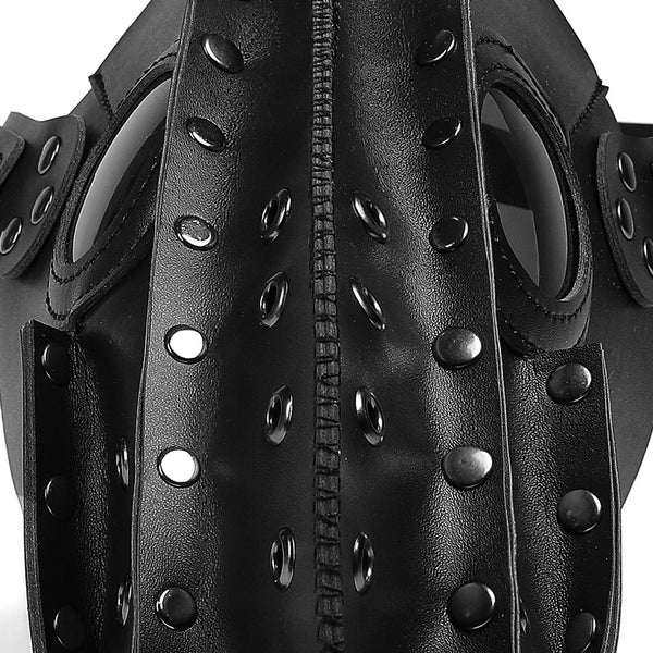 DEEPKEE original nubuck handmade full-grain genuine leather cowhide bag Gothic Cosplay Long Nose Plague Beak Mask #FPBM028