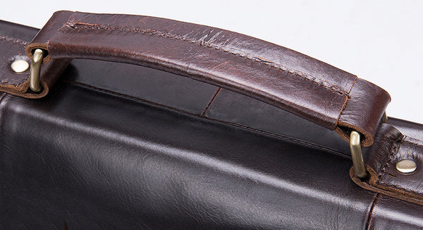 DEEPKEE original nubuck handmade full-grain genuine leather cowhide bag DEEPKEE® HANDMADE LEATHER BRIEFCASE #8942