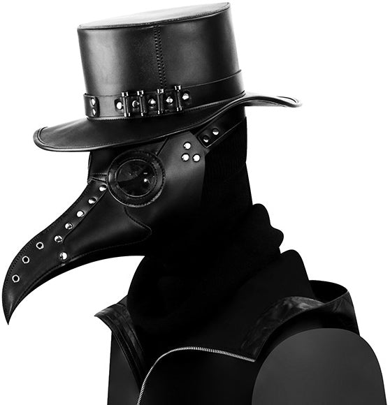 DEEPKEE original nubuck handmade full-grain genuine leather cowhide bag Halloween Steampunk Plague doctor Beak Mask Ball Party Mask HG65006