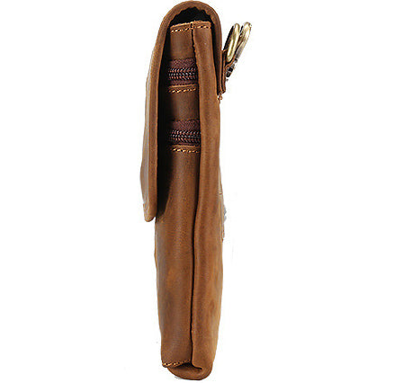 DEEPKEE original nubuck handmade full-grain genuine leather cowhide bag Leather Belt Pouch Cool Mini Shoulder Belt Bags No.3133