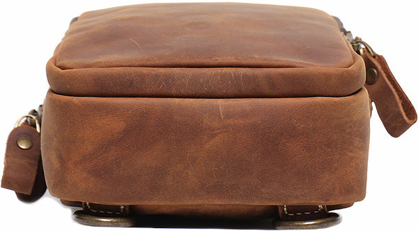 DEEPKEE original nubuck handmade full-grain genuine leather cowhide bag Leather Sling Crossbody Bag No.1078