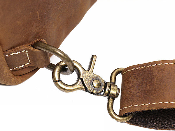 DEEPKEE original nubuck handmade full-grain genuine leather cowhide bag Leather Sling Crossbody Bag No.1078