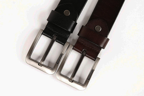 DEEPKEE original nubuck handmade full-grain genuine leather cowhide bag Navel nailhead vegetable tanned cowhide belt #211224