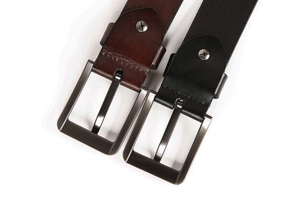 DEEPKEE original nubuck handmade full-grain genuine leather cowhide bag Navel nailhead vegetable tanned cowhide belt #211224