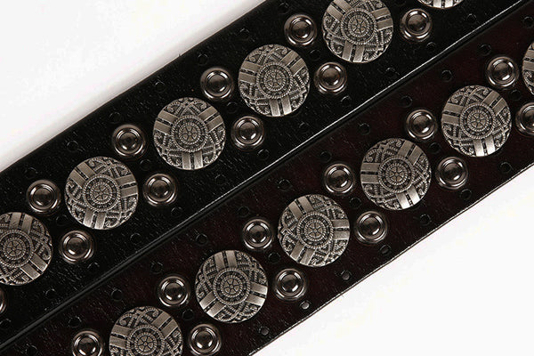DEEPKEE original nubuck handmade full-grain genuine leather cowhide bag Navel nailhead vegetable tanned cowhide belt #211224