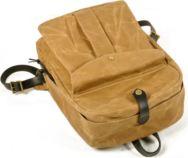 DEEPKEE original nubuck handmade full-grain genuine leather cowhide bag Outdoor canvas mountaineering backpack #5035