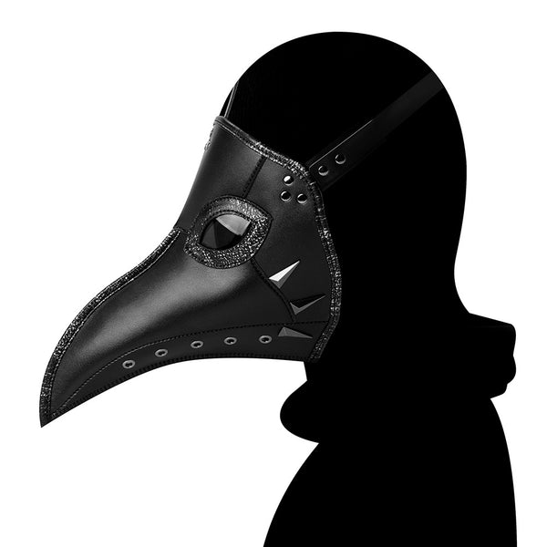 DEEPKEE original nubuck handmade full-grain genuine leather cowhide bag Plague Doctor Bird Leather Mask, Steampunk Long Nose Bird Beak Gothic Masks #FPBM054