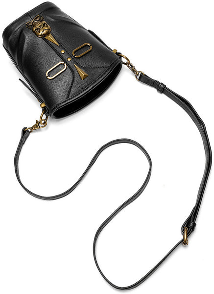 DEEPKEE original nubuck handmade full-grain genuine leather cowhide bag Steampunk Rivet Handbag #G178