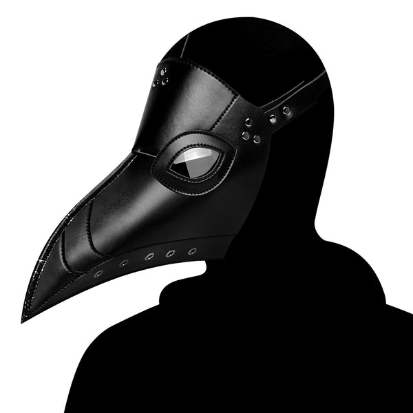 DEEPKEE original nubuck handmade full-grain genuine leather cowhide bag Steampunk Plague Doctor Hooked Beak Mask #FPBM053