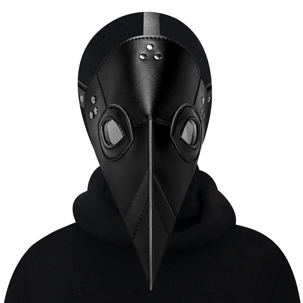 DEEPKEE original nubuck handmade full-grain genuine leather cowhide bag Steampunk Plague Doctor Hooked Beak Mask #FPBM053