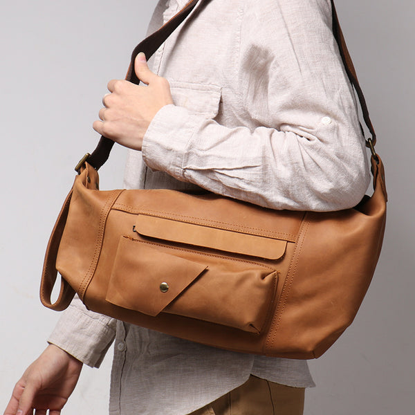 DEEPKEE original nubuck handmade full-grain genuine leather cowhide bag San Francisco 49ers Mountaineering bag No.30149