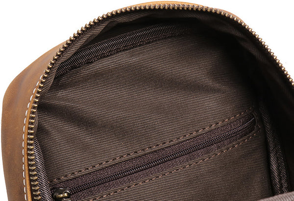 DEEPKEE original nubuck handmade full-grain genuine leather cowhide bag Advanced Sling bag No.30177