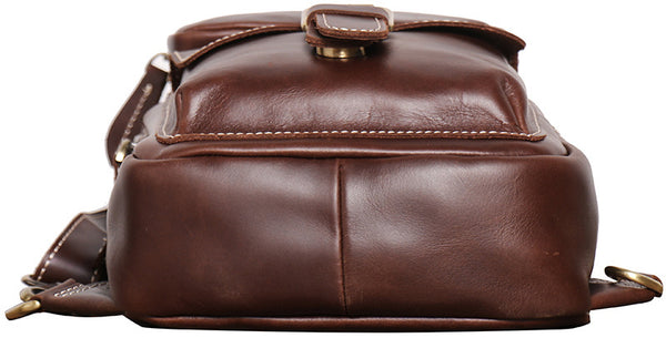 DEEPKEE original nubuck handmade full-grain genuine leather cowhide bag Advanced Sling bag No.30177