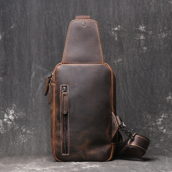 DEEPKEE original nubuck handmade full-grain genuine leather cowhide bag Bobby Leather Crossbody Bag No.J071