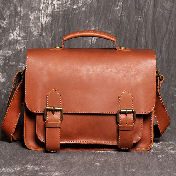 DEEPKEE original nubuck handmade full-grain genuine leather cowhide bag DEEPKEE LEATHER | Patt Portable Messenger Bag No.255