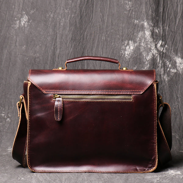 DEEPKEE original nubuck handmade full-grain genuine leather cowhide bag DEEPKEE LEATHER | Patt Portable Messenger Bag No.255