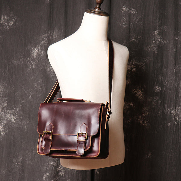 DEEPKEE original nubuck handmade full-grain genuine leather cowhide bag DEEPKEE LEATHER | Patt Portable Messenger Bag No.255