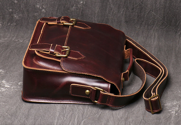 DEEPKEE original nubuck handmade full-grain genuine leather cowhide bag DEEPKEE LEATHER | Patt Portable Messenger Bag No.255