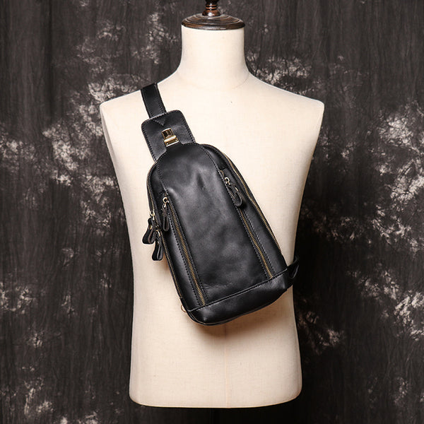 DEEPKEE original nubuck handmade full-grain genuine leather cowhide bag Packers Close-fitting Chest Bag No.30248