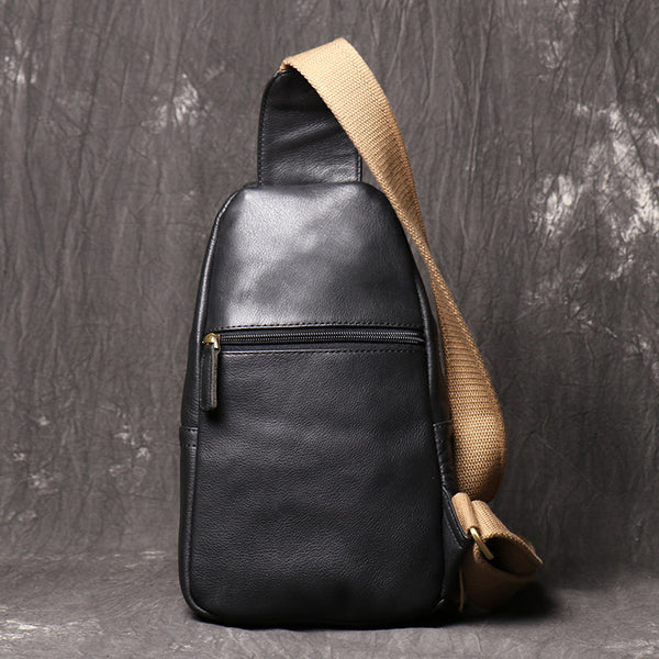 DEEPKEE original nubuck handmade full-grain genuine leather cowhide bag Sling Bag Cool Sling Crossbody Packs For Men No. 3377
