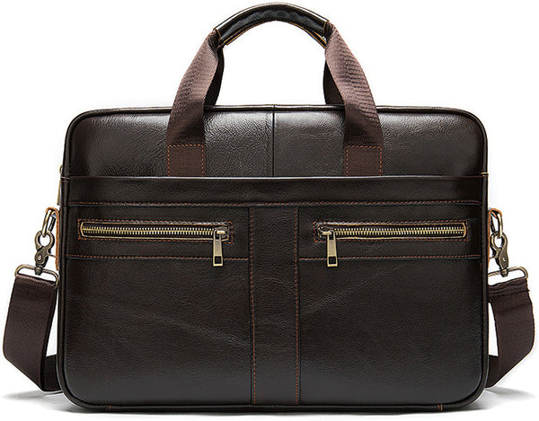 DEEPKEE original nubuck handmade full-grain genuine leather cowhide bag DEEPKEE LEATHER | 14 inch business briefcase No.2019A&2099