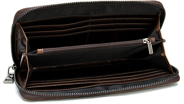 DEEPKEE original nubuck handmade full-grain genuine leather cowhide bag DEEPKEE LEATHER | Crocodile Embossed Leather Wallet NO.1232