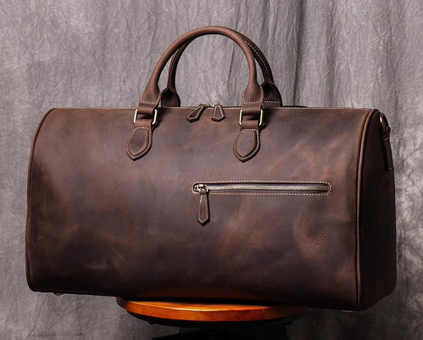 DEEPKEE original nubuck handmade full-grain genuine leather cowhide bag DEEPKEE LEATHER | Kenneth Genuine Leather Cross Duffel Bag No.30020