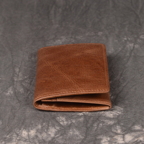 DEEPKEE original nubuck handmade full-grain genuine leather cowhide bag DEEPKEE LEATHER | Oil Litchi Grain Cowhide Wallet No.J030