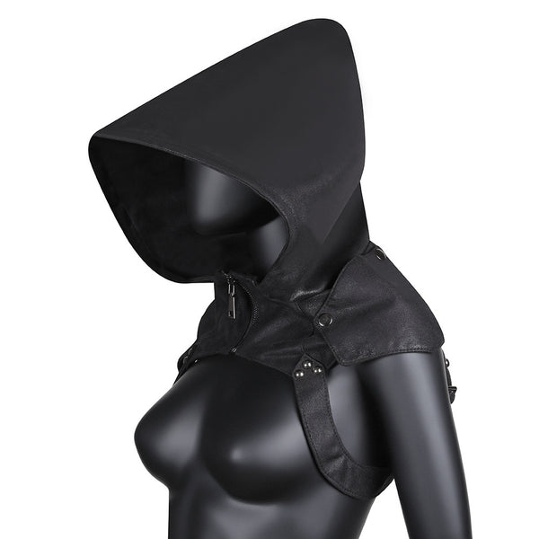 DEEPKEE original nubuck handmade full-grain genuine leather cowhide bag Cosplay Assassin's Creed Steampunk Rogue Cowl Hat Hooded Cape #LE053