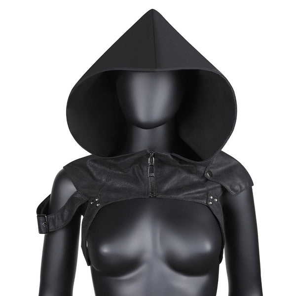 DEEPKEE original nubuck handmade full-grain genuine leather cowhide bag Cosplay Assassin's Creed Steampunk Rogue Cowl Hat Hooded Cape #LE053