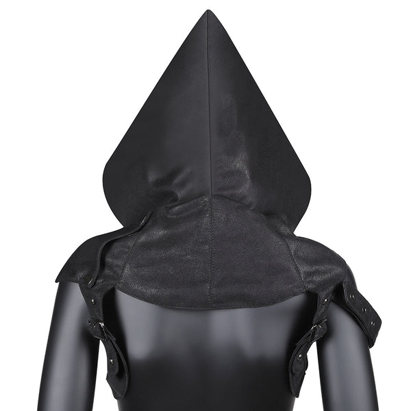 DEEPKEE original nubuck handmade full-grain genuine leather cowhide bag Cosplay Assassin's Creed Steampunk Rogue Cowl Hat Hooded Cape #LE053