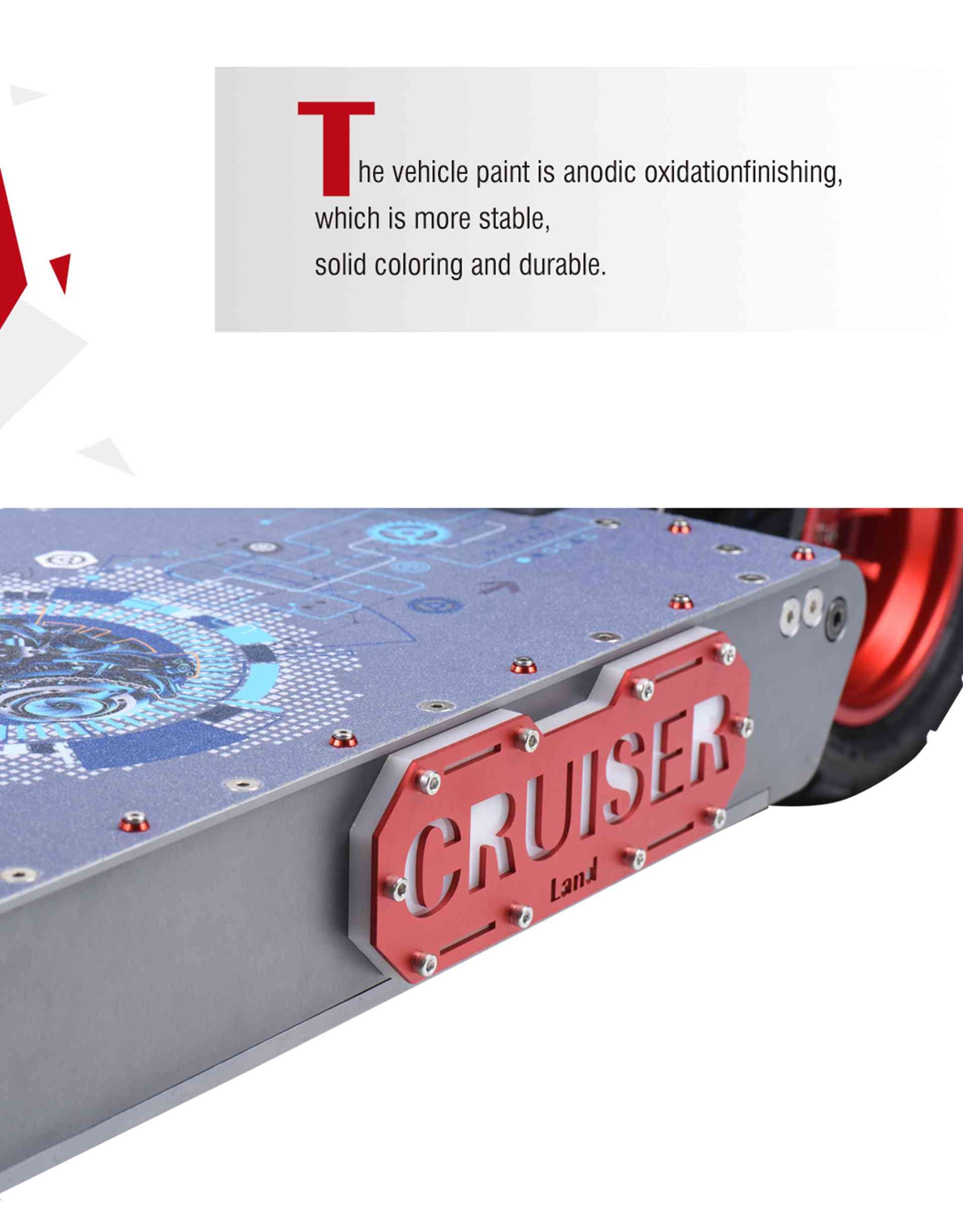 Rooder scooter, The vehicle paint is anodic oxidationfinishing, which is more stable,  solid coloring and durable.