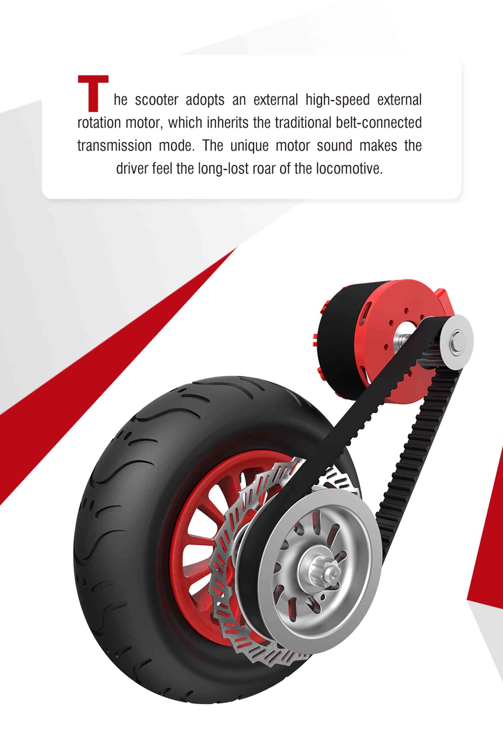 rooder electric scooter belt motor 10000w