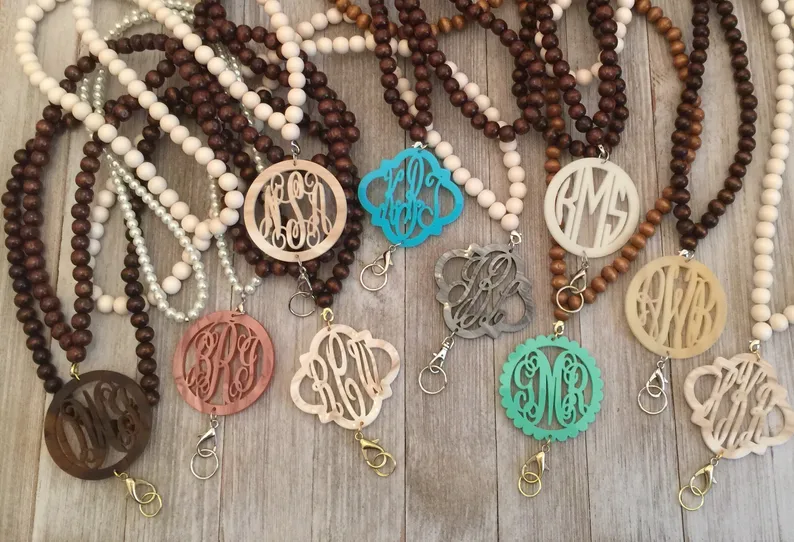 Acrylic Monogram Necklace Pendant