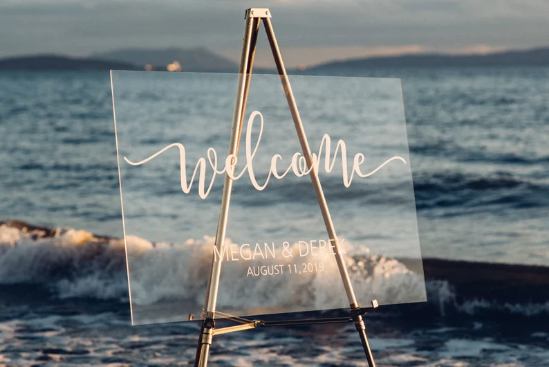 Clear Acrylic Wedding Welcome Sign