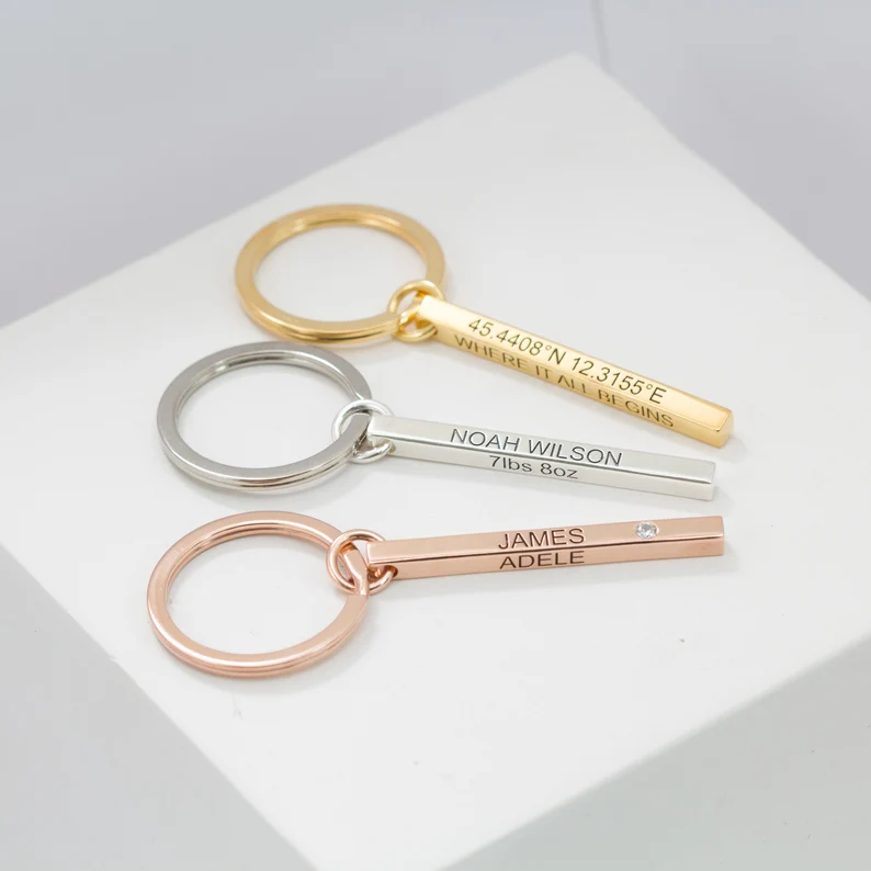 Custom Engraved Bar Keyring