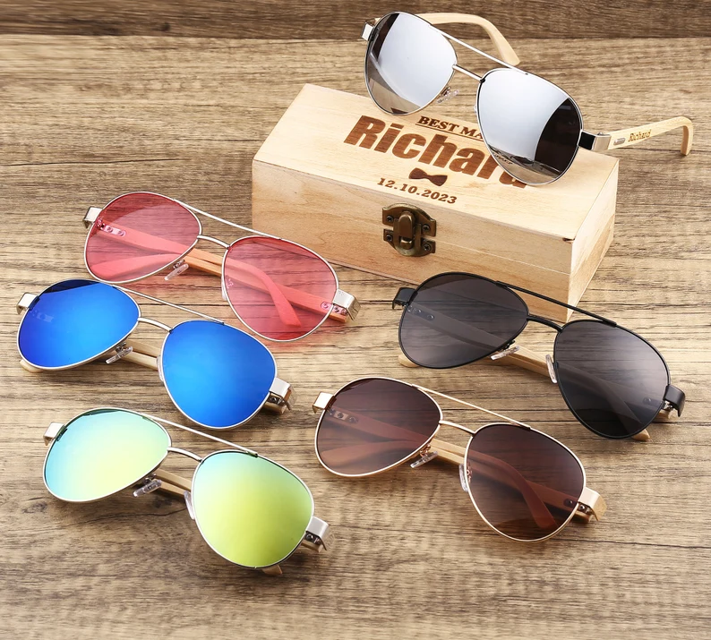 Engraved Wooden Sunglasses