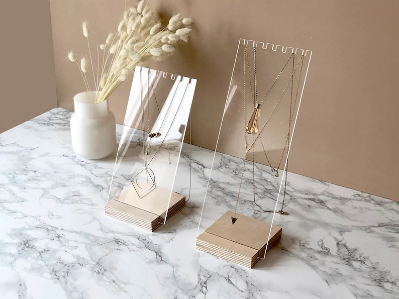 Clear Acrylic Necklace Display Stand