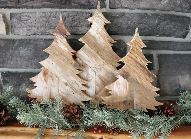 Laser Cutting Wooden Tabletop Christmas Trees