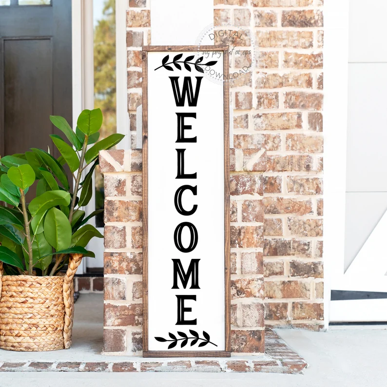 Rustic Vertical Welcome Sign