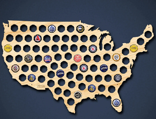 USA Beer Cap Map