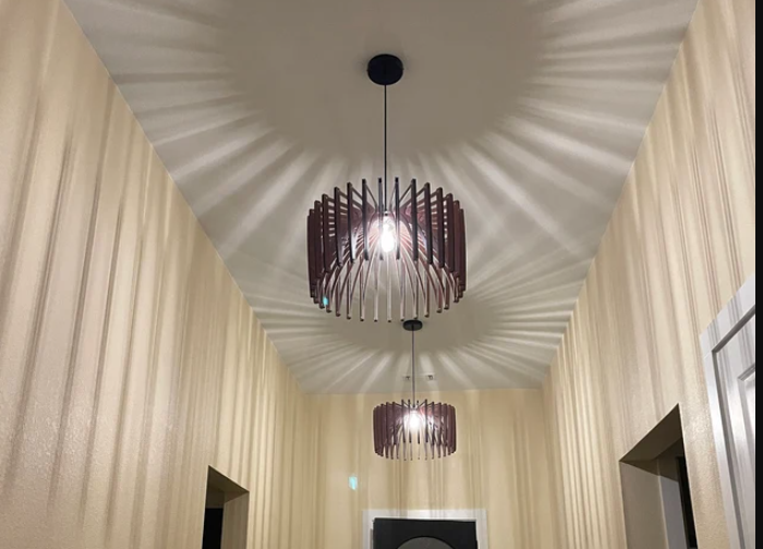 Geometric Wood Pendant Light