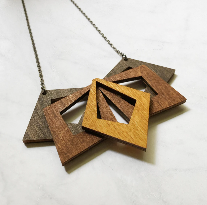 Wood Statement Necklace