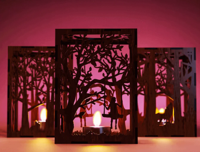 Wooden Lantern Candle Holders
