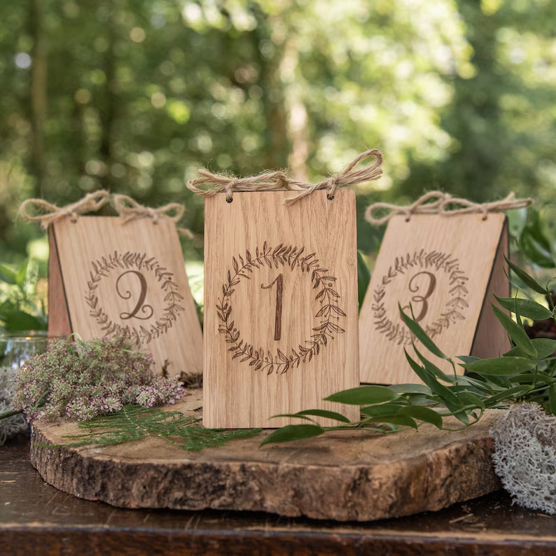 Wooden Wedding Table Numbers