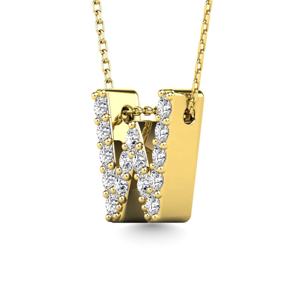 Diamond 1/6 Ct.Tw. Letter W Pendant in 14K Yellow Gold