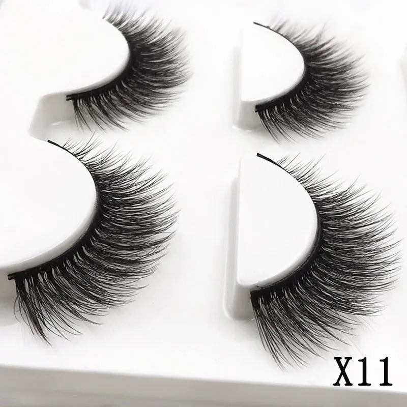 SHIDISHANGPIN 3 pairs natural false eyelashes fake lashes long makeup 3d mink lashes eyelash extension mink eyelashes for beauty