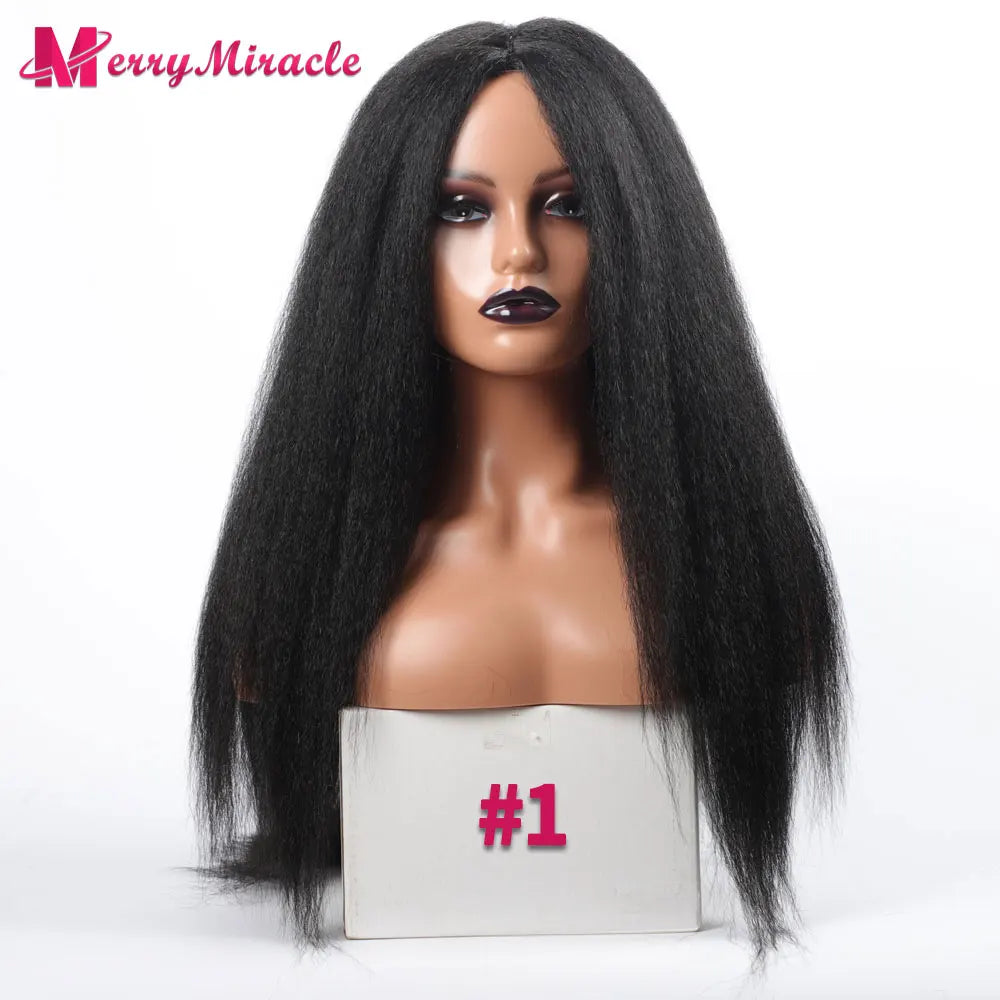 Long Wig Kinky Straight Synthetic Hair for Women Afro Synthetic Straight Hair Wig Blonde Black Ginger White Red Wigs