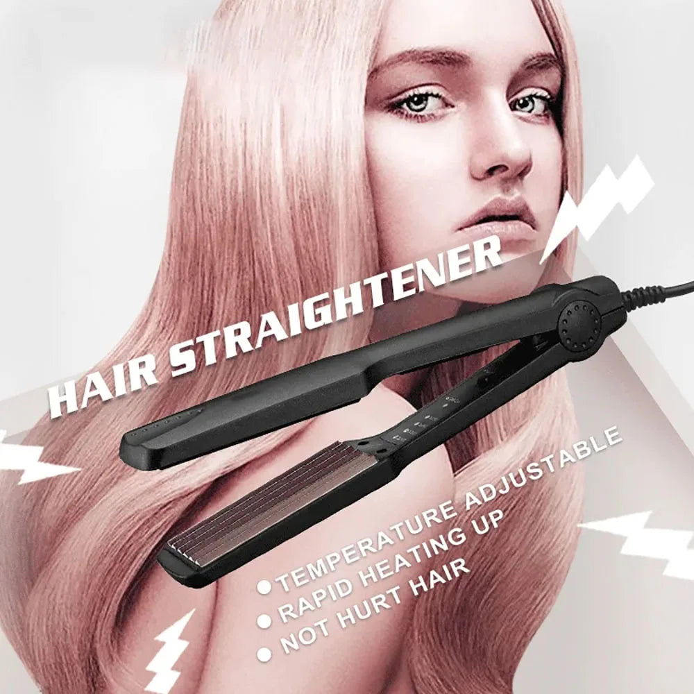 Corn Curly Hair Curler Flat Iron and Curler 2 in 1 Professional with Ceramic Plate Heat Up and Style Fast for All Hair Types