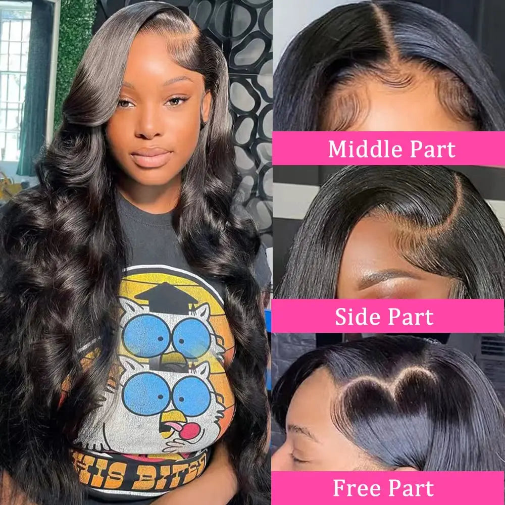 13x6 Lace Wig Brazilian Body Wave Human Hair Wigs Bling Hair Remy Natural Hair Line Pre Plucked Bleached Knots Lace Frontal Wig